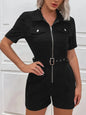 Eilly Bazar Women's Corduroy Short Sleeve Jumpsuit