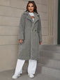 Eilly Bazar Lapel Solid Thermal Teddy Coat